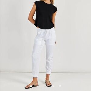 Bella Dahl White Cropped Pants joggers worn once xs
